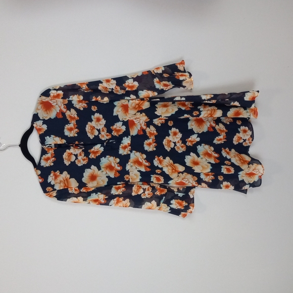 Betsey Johnson Floral Tie Back Dress Navy Size 4 - Picture 4 of 8